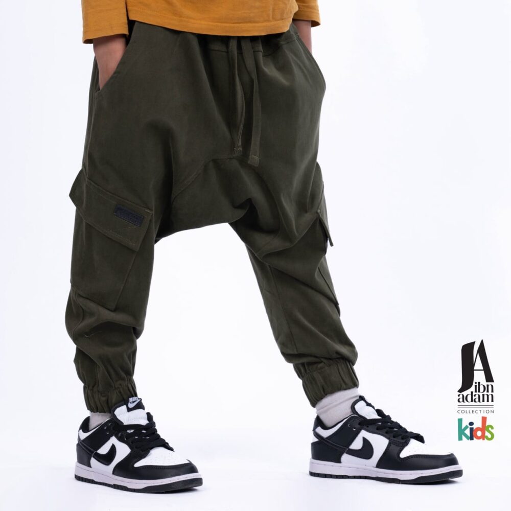 Sarouel enfant  cargo ibn adam kaki – Image 3