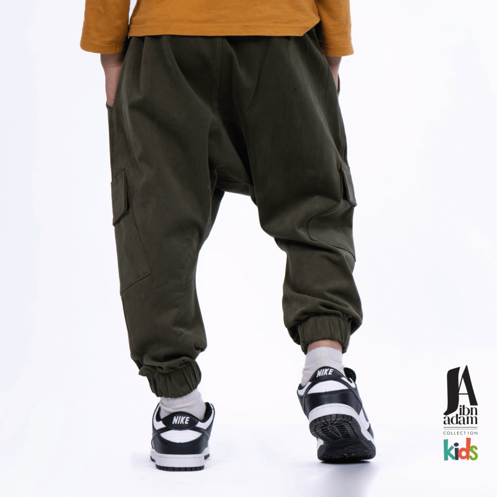Sarouel enfant  cargo ibn adam kaki – Image 2