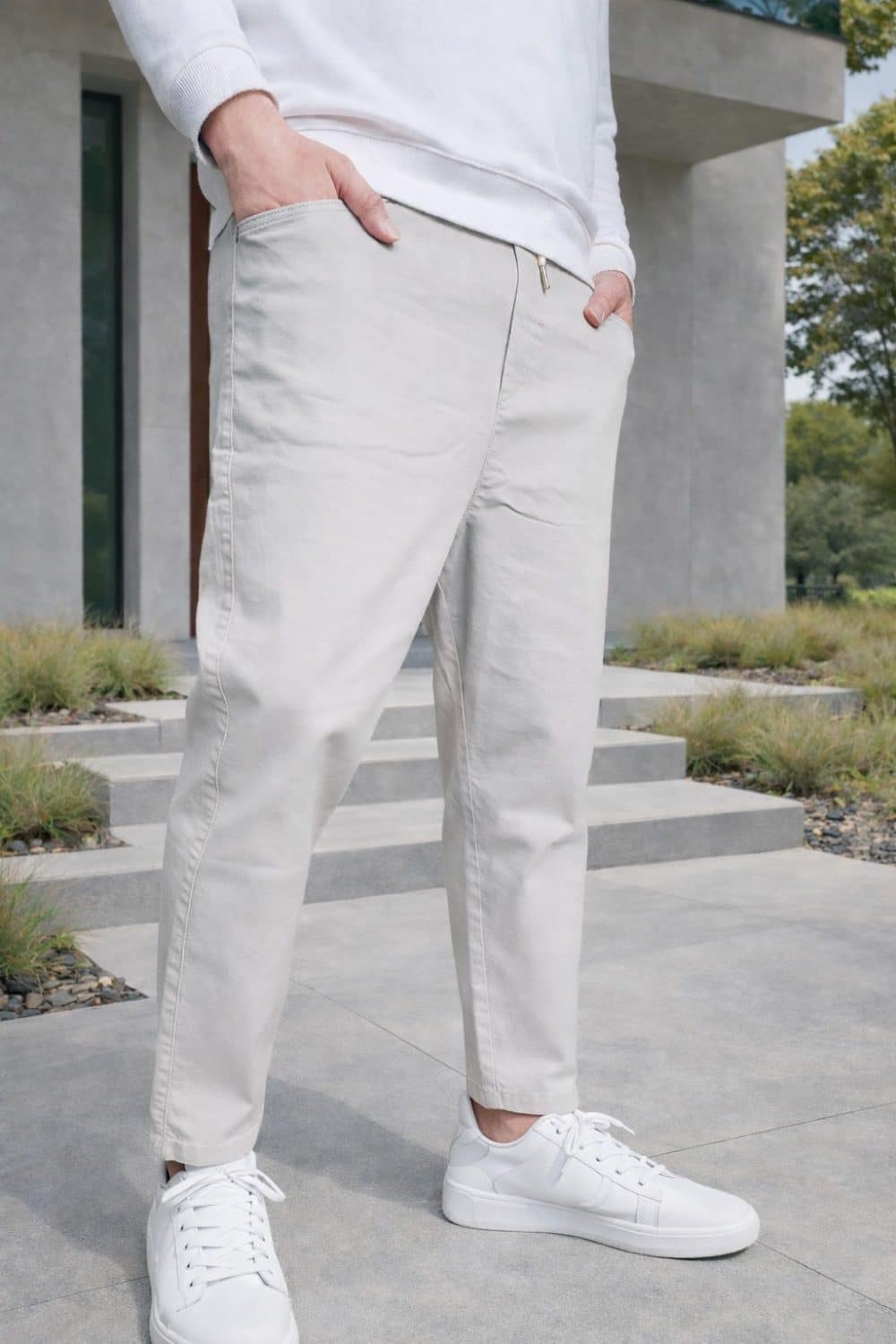 sarouel qabail stretch drop gris