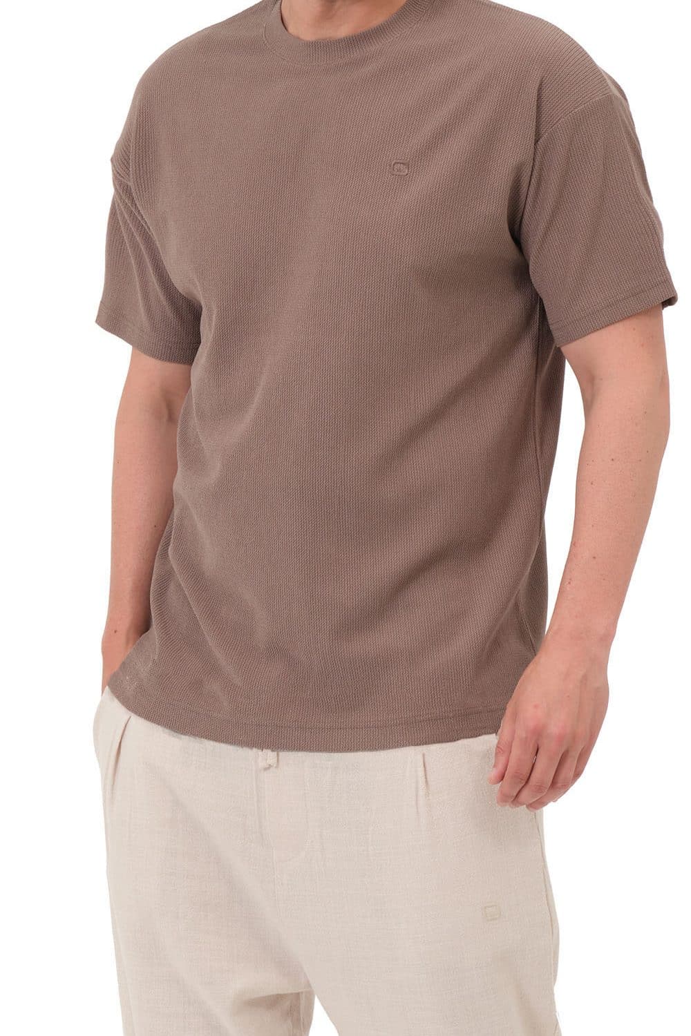 Oversized t-shirt qabail waffle taupe