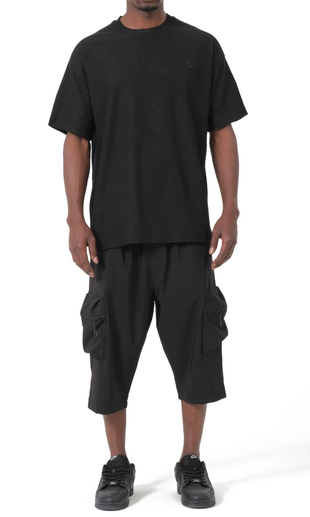 Black Qabail Trail Short Cargo Harem Pants -