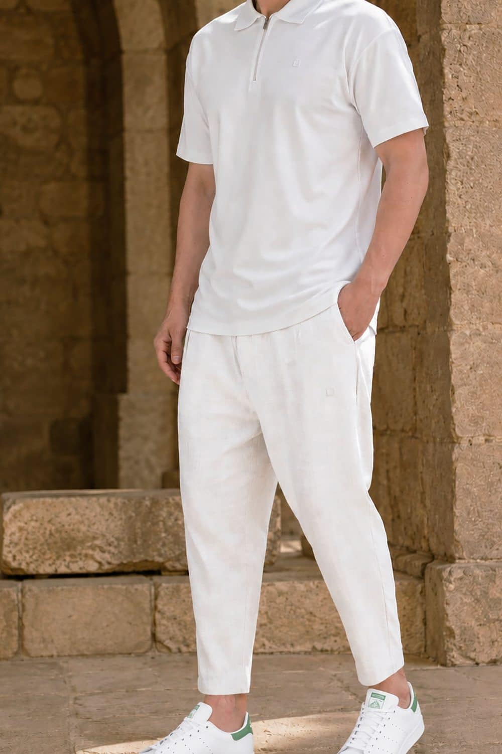 Polo zip oversized qabail ecru – Image 2